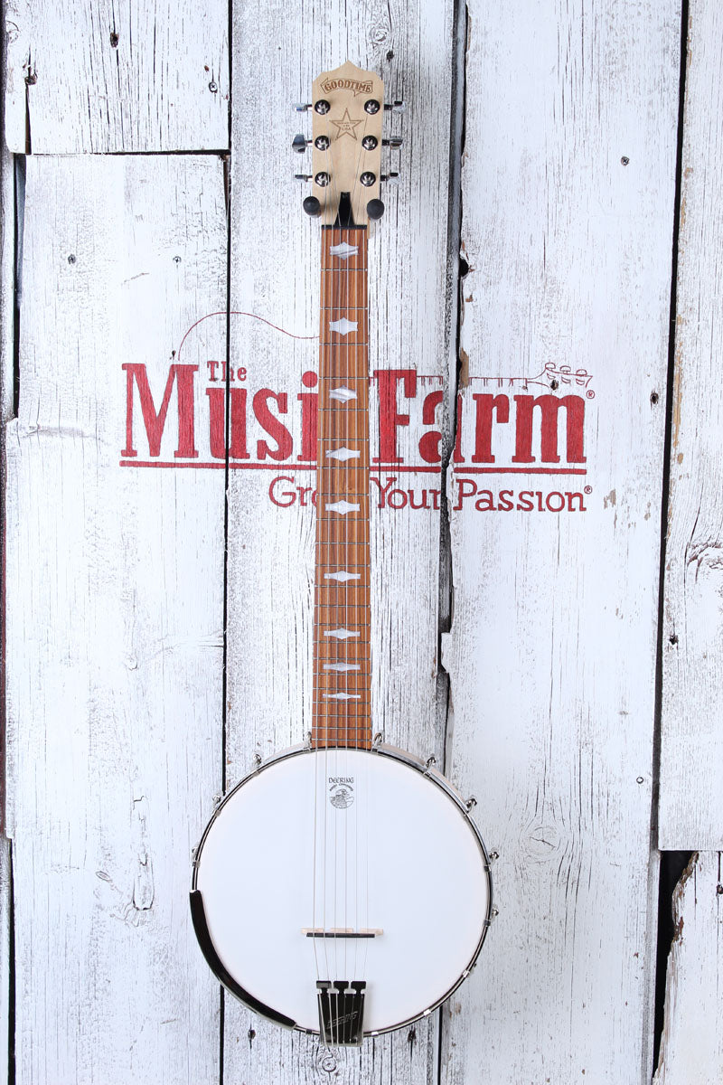 Deering Goodtime 6 Banjo Guitar 6 String Open Back Banjotar Made in USA Secondary image