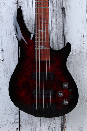 Schecter Omen Elite-5 Bass 5 String Electric Bass Guitar Black Cherry Burst