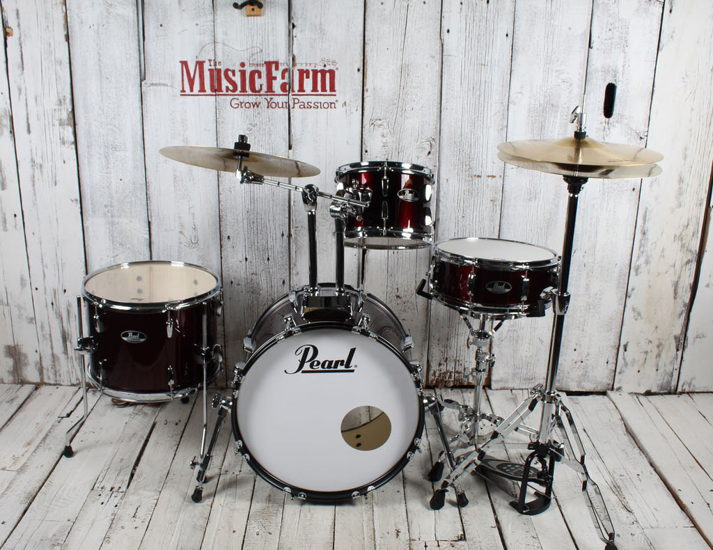 Pearl RS584C/C Roadshow Drum Set 4 Piece Drum Kit with Cymbals Wine Red