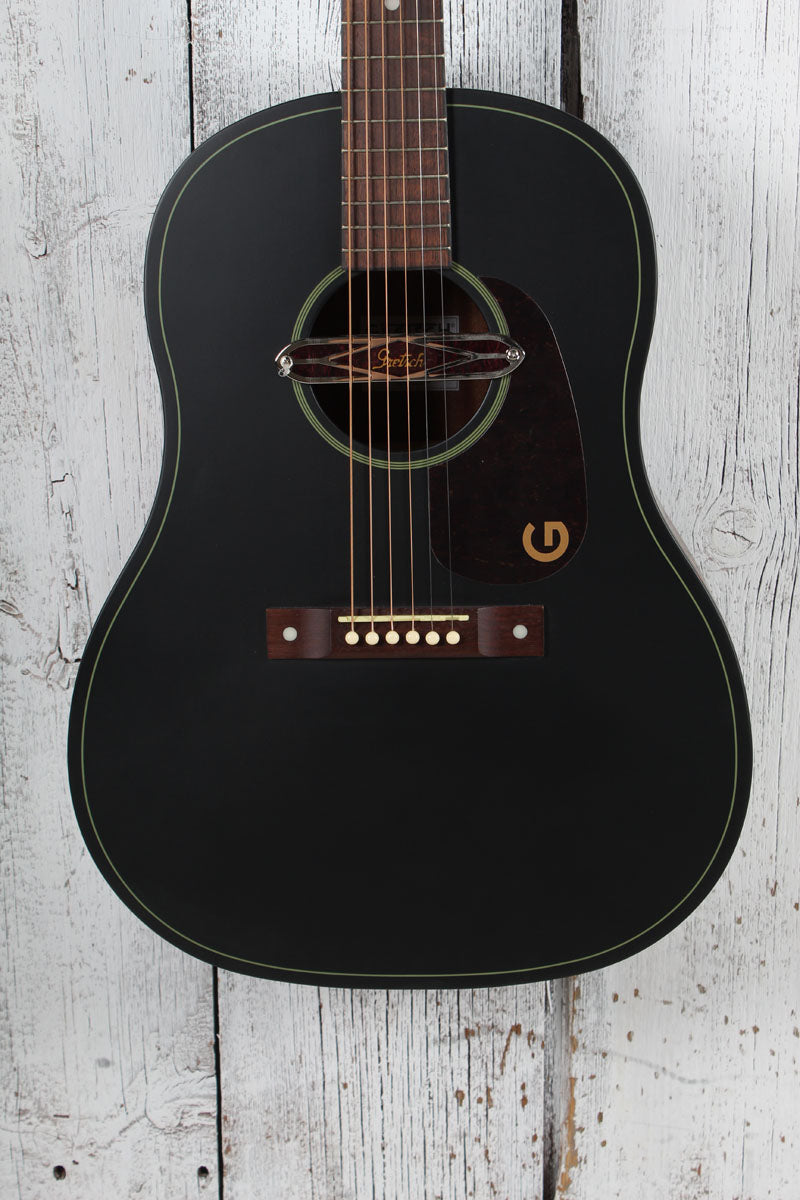 Gretsch Deltoluxe Dreadnought Acoustic Electric Guitar Black Top Finish Main image