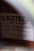 Gretsch Deltoluxe Dreadnought Acoustic Electric Guitar Black Top Finish