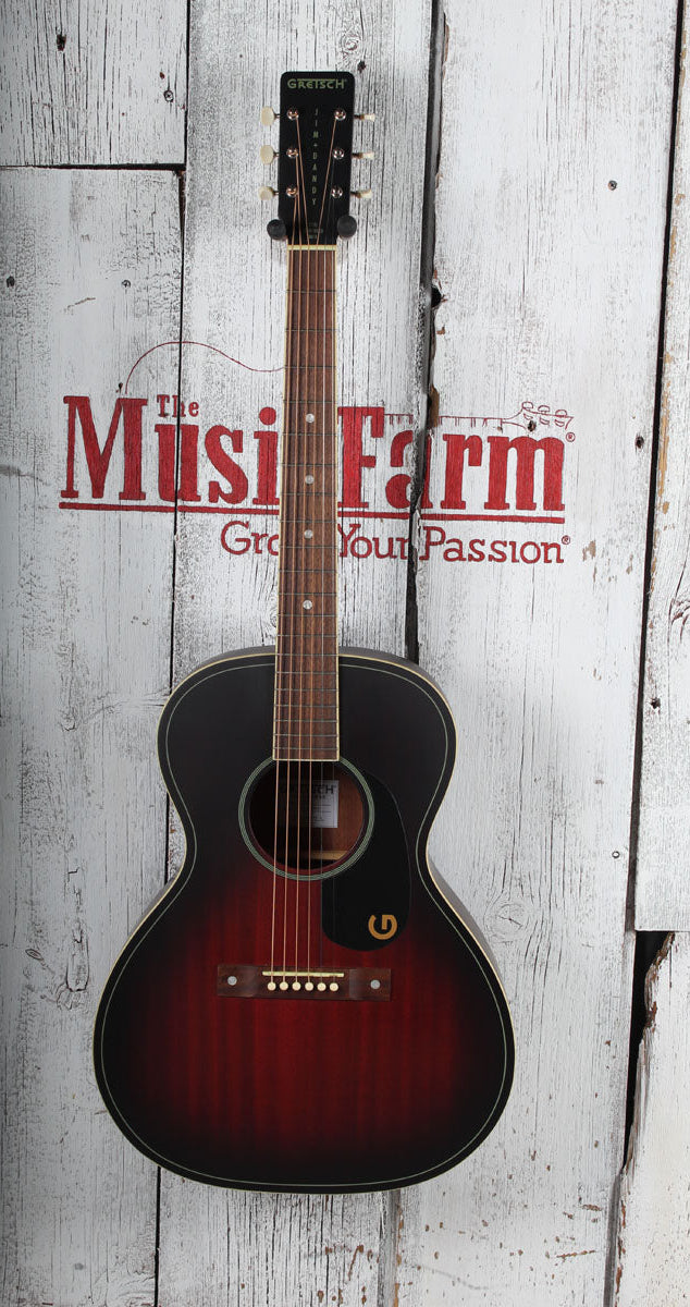Gretsch Jim Dandy Concert Acoustic Guitar Deep Cherry Burst Finish