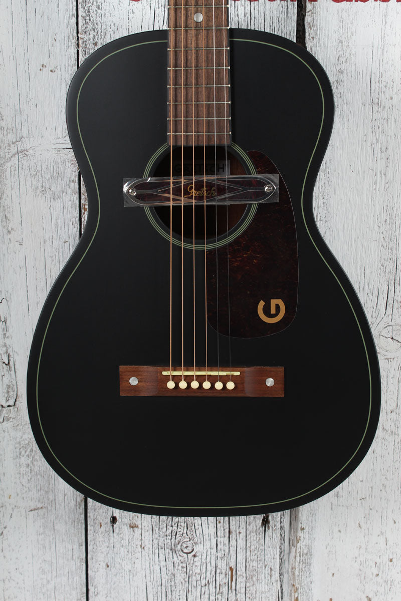 Gretsch Deltoluxe Parlor Acoustic Electric Guitar Black Top Finish