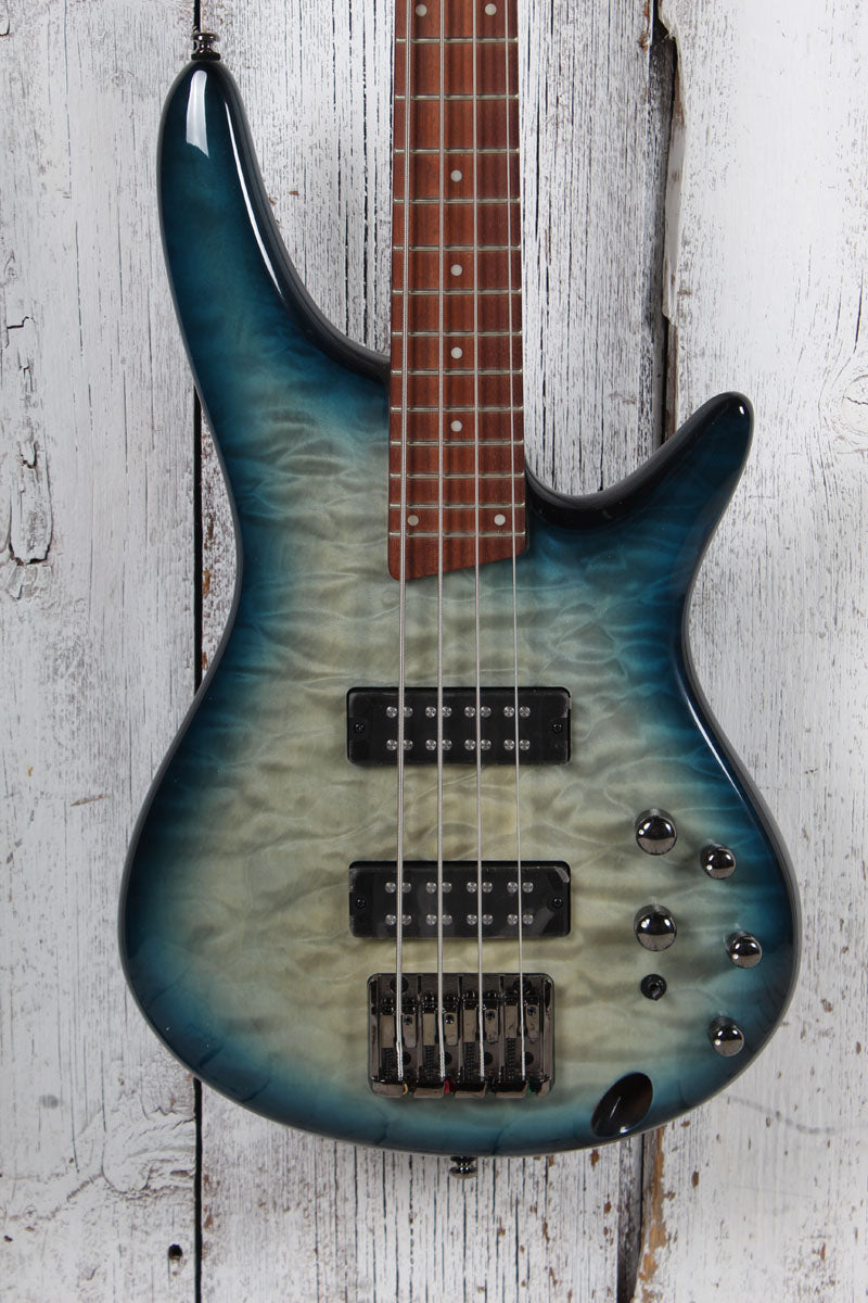 Ibanez SR400EQM 4 String Electric Bass Guitar Stained Cosmic Blue Starburst