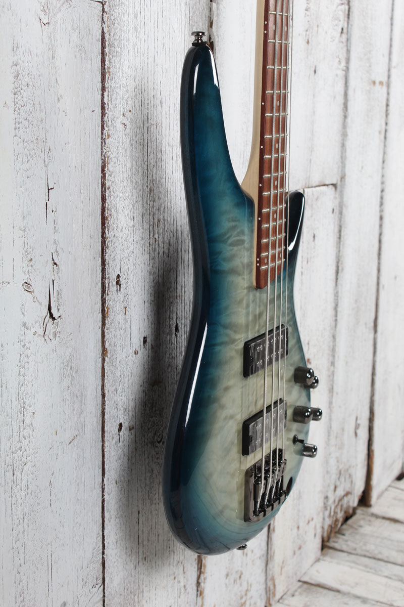 Ibanez SR400EQM 4 String Electric Bass Guitar Stained Cosmic Blue Starburst