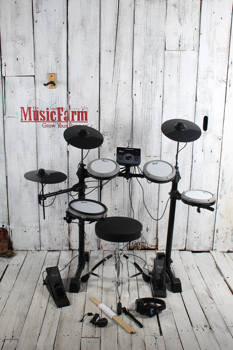 Pearl ERS1000 eRoadshow Drum Set 5 Piece Electronic Drum Kit with Throne and Headphones