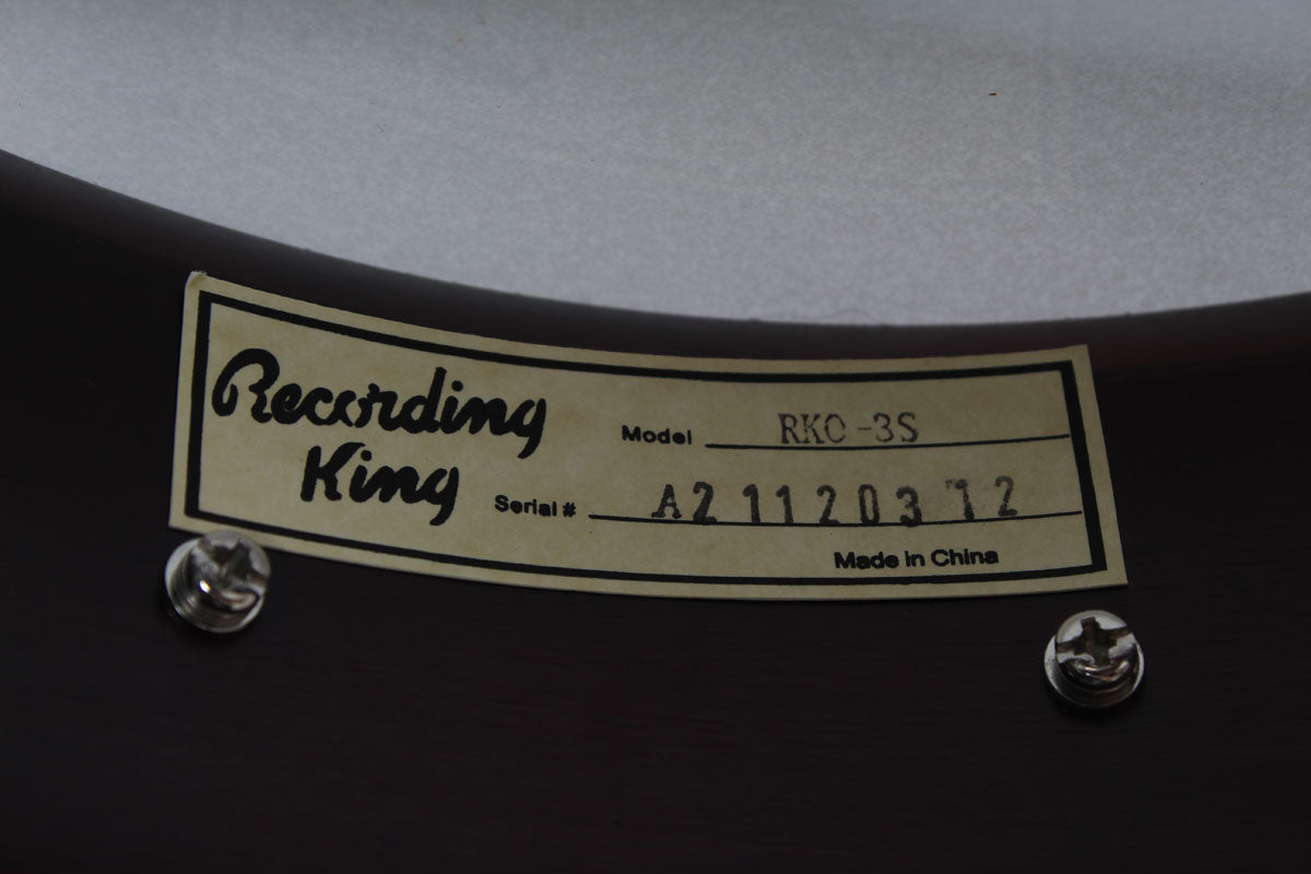 Recording King Dirty Thirty Series RKO-3S Banjo 5 String Open Back Banjo
