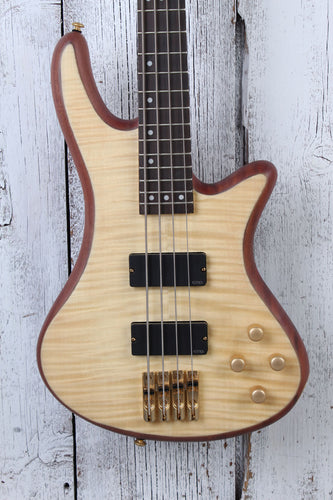 Schecter Stiletto Custom-4 Bass 4 String Electric Bass Guitar Natural Stain