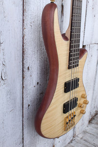 Schecter Stiletto Custom-4 Bass 4 String Electric Bass Guitar Natural Stain