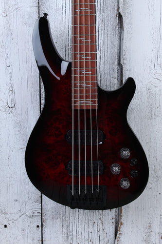 Schecter Omen Elite-5 Bass 5 String Electric Bass Guitar Black Cherry Burst