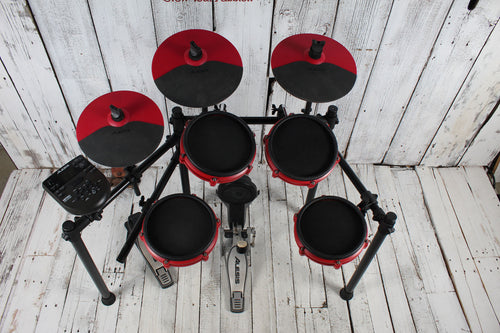 Alesis Nitro Mesh Red 8 Piece Electronic Drum Kit with Mesh Heads and Rack