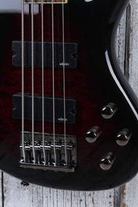 Schecter Stiletto Extreme-5 Bass 5 String Electric Bass Guitar Black Cherry