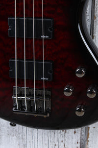 Schecter Stiletto Extreme-4 Bass 4 String Electric Bass Guitar Black Cherry