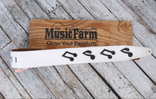 Load image into Gallery viewer, Henry Heller 3 Inch Suede Guitar Strap White with Black Music Notes