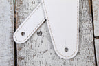 Henry Heller 3 Inch Suede Guitar Strap White with Black Music Notes
