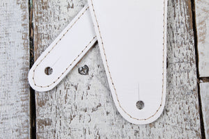Henry Heller 3 Inch Suede Guitar Strap White with Black Music Notes
