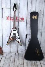 Load image into Gallery viewer, Epiphone Jimi Hendrix Love Drops Flying V Electric Guitar with Hardshell Case