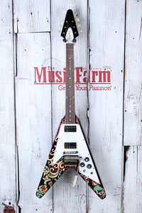 Epiphone Jimi Hendrix Love Drops Flying V Electric Guitar with Hardshell Case