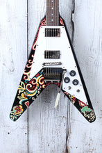 Load image into Gallery viewer, Epiphone Jimi Hendrix Love Drops Flying V Electric Guitar with Hardshell Case