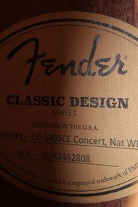 Fender CC-140SCE Concert Acoustic Electric Guitar Natural with Hardshell Case