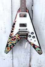 Load image into Gallery viewer, Epiphone Jimi Hendrix Love Drops Flying V Electric Guitar with Hardshell Case