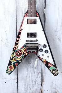 Epiphone Jimi Hendrix Love Drops Flying V Electric Guitar with Hardshell Case