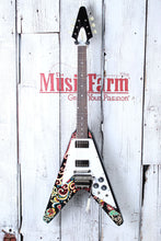 Load image into Gallery viewer, Epiphone Jimi Hendrix Love Drops Flying V Electric Guitar with Hardshell Case