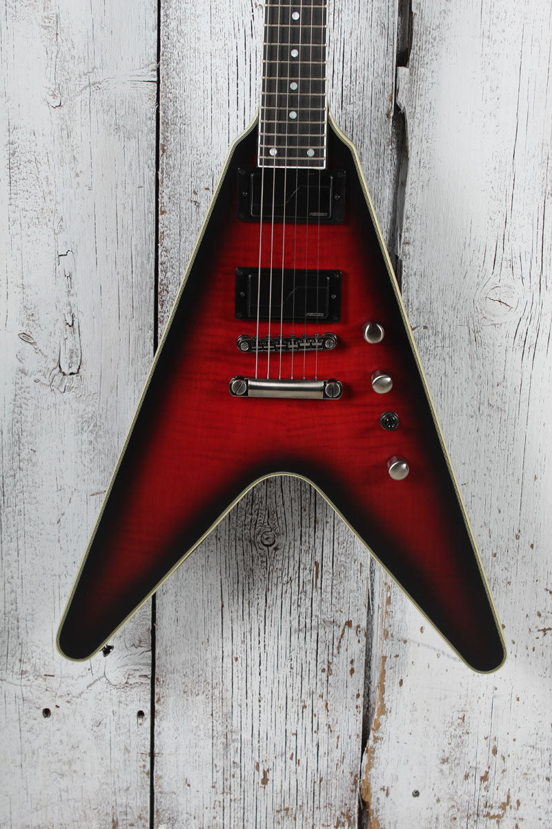 Epiphone Dave Mustaine Flying V Prophecy Electric Guitar Dark Red Burst with Case