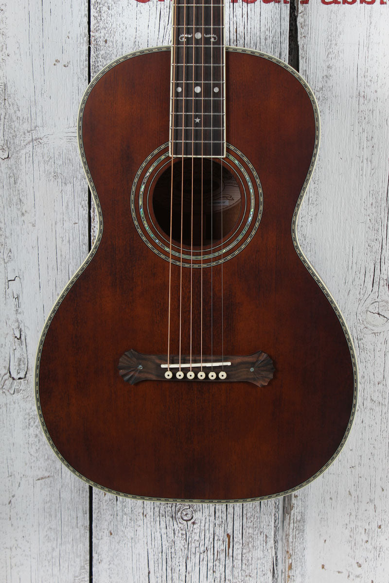 Washburn R310K Victorian Parlor Acoustic Guitar Natural Antique Matte w Gig Bag