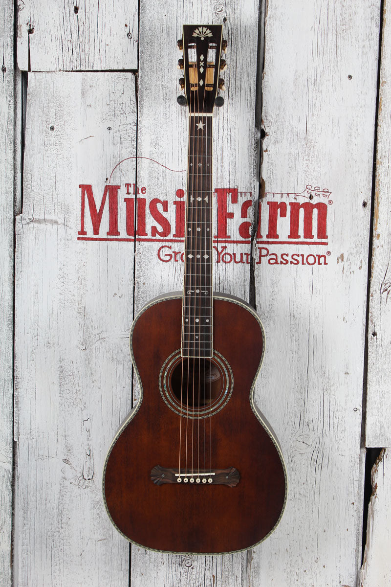 Washburn R310K Victorian Parlor Acoustic Guitar Natural Antique Matte w Gig Bag