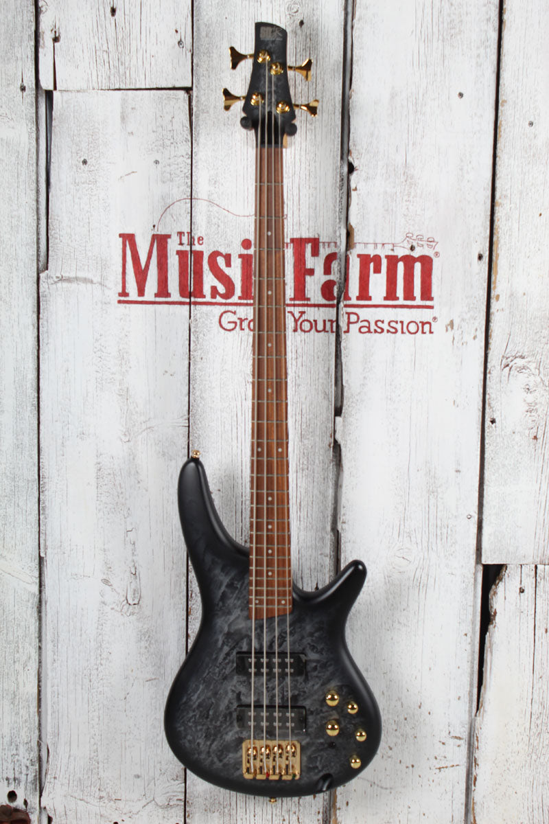 Ibanez SR300EDX 4 String Electric Bass Guitar Black Ice Frozen Matte