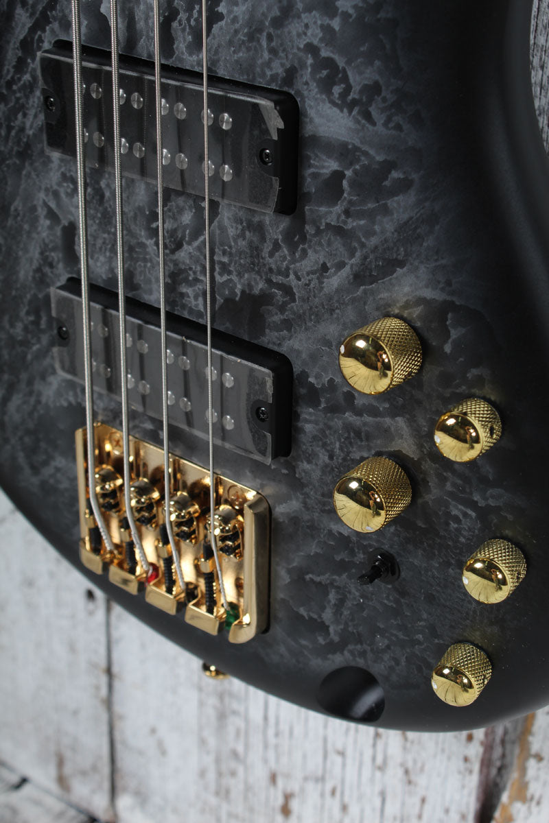 Ibanez SR300EDX 4 String Electric Bass Guitar Black Ice Frozen Matte