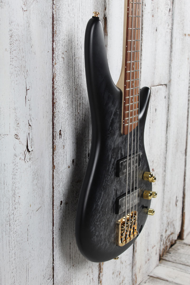 Ibanez SR300EDX 4 String Electric Bass Guitar Black Ice Frozen Matte