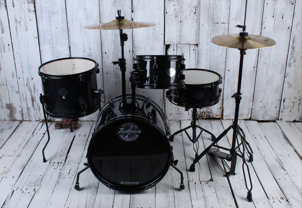 Ludwig by Questlove Pocket Kit Drum Kit All in One Drum Set Package Black Sparkle