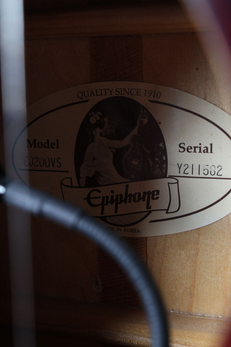 Epiphone EJ200/VS Super Jumbo Acoustic Electric Guitar Made in Korea w Gig Bag