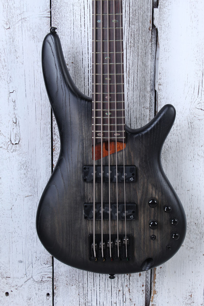 Ibanez SR605E 5 String Electric Bass Guitar Ash Body Black Stained Burst Finish