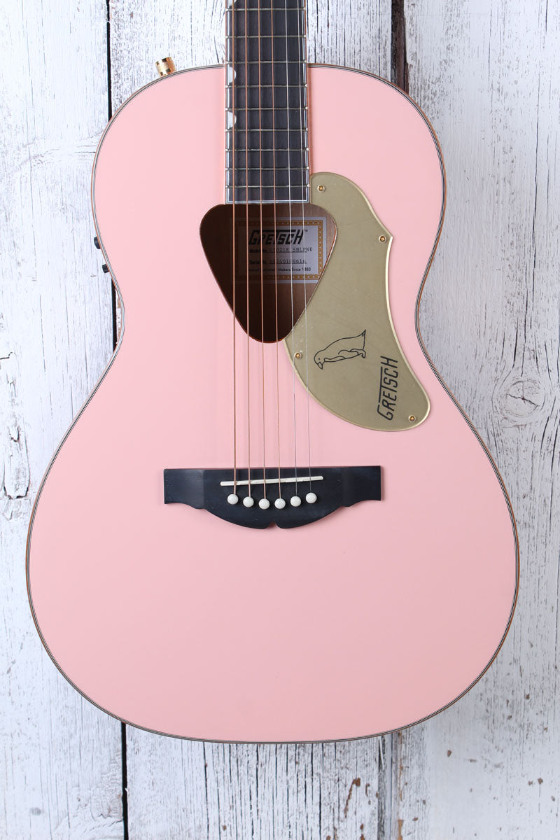 Gretsch G5021E Rancher Penguin Parlor Acoustic Electric Guitar Shell Pink