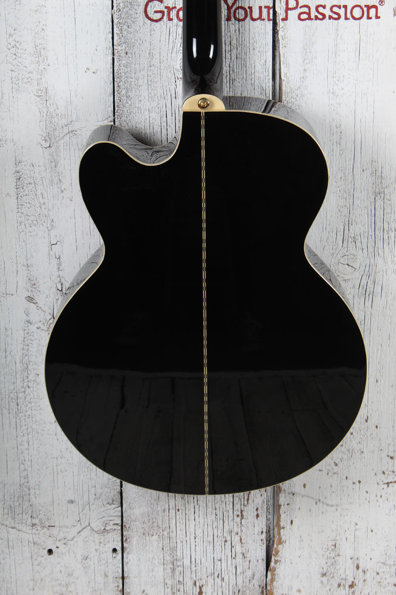 Epiphone J-200 EC Studio Jumbo Body Acoustic Electric Guitar Black Finish