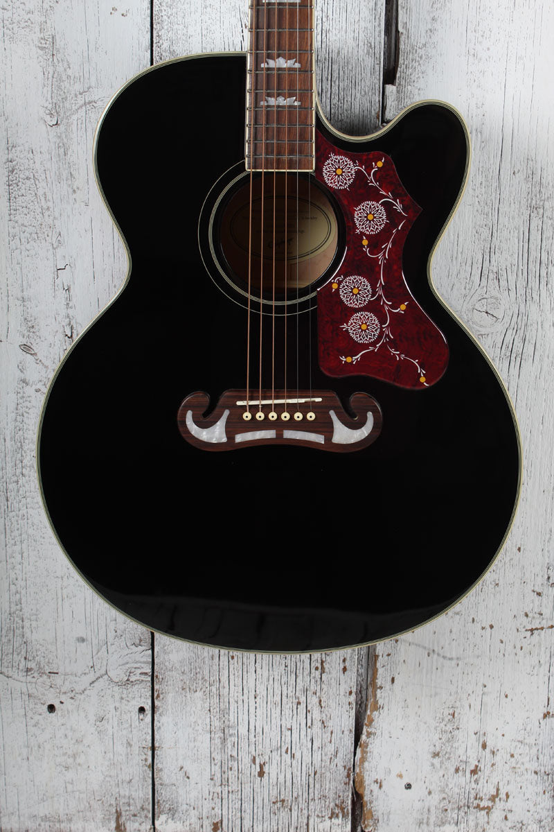 Epiphone J-200 EC Studio Jumbo Body Acoustic Electric Guitar Black Finish