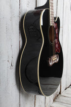 Epiphone J-200 EC Studio Jumbo Body Acoustic Electric Guitar Black Finish