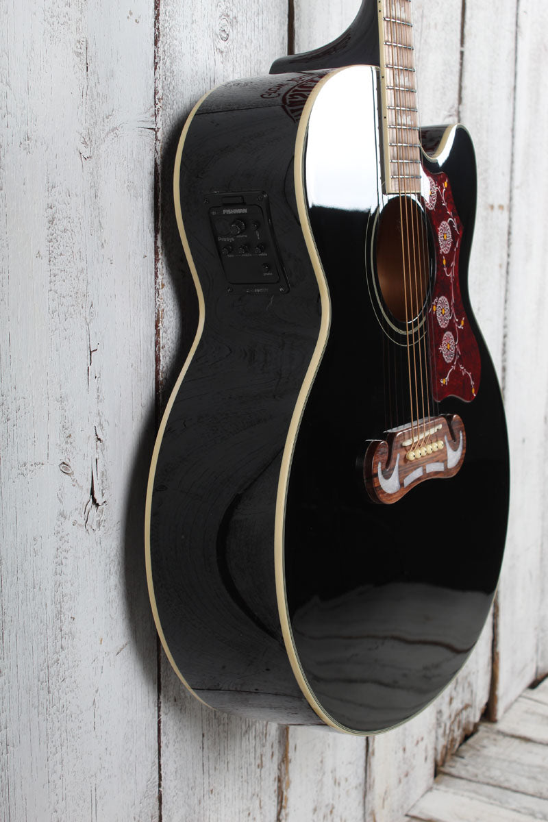 Epiphone J-200 EC Studio Jumbo Body Acoustic Electric Guitar Black Finish