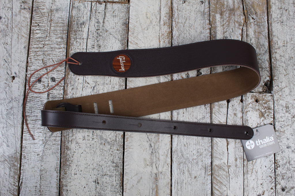 Thalia Gibson Dark Chocolate Guitar Leather Strap