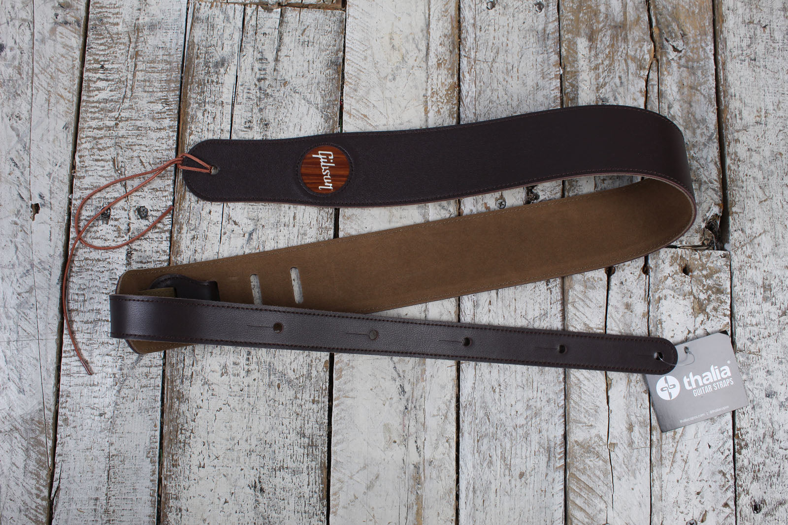 Thalia Gibson Dark Chocolate Guitar Leather Strap