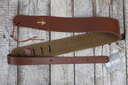 Thalia Brown Leather Strap with Mother of Pearl Cross Inlay