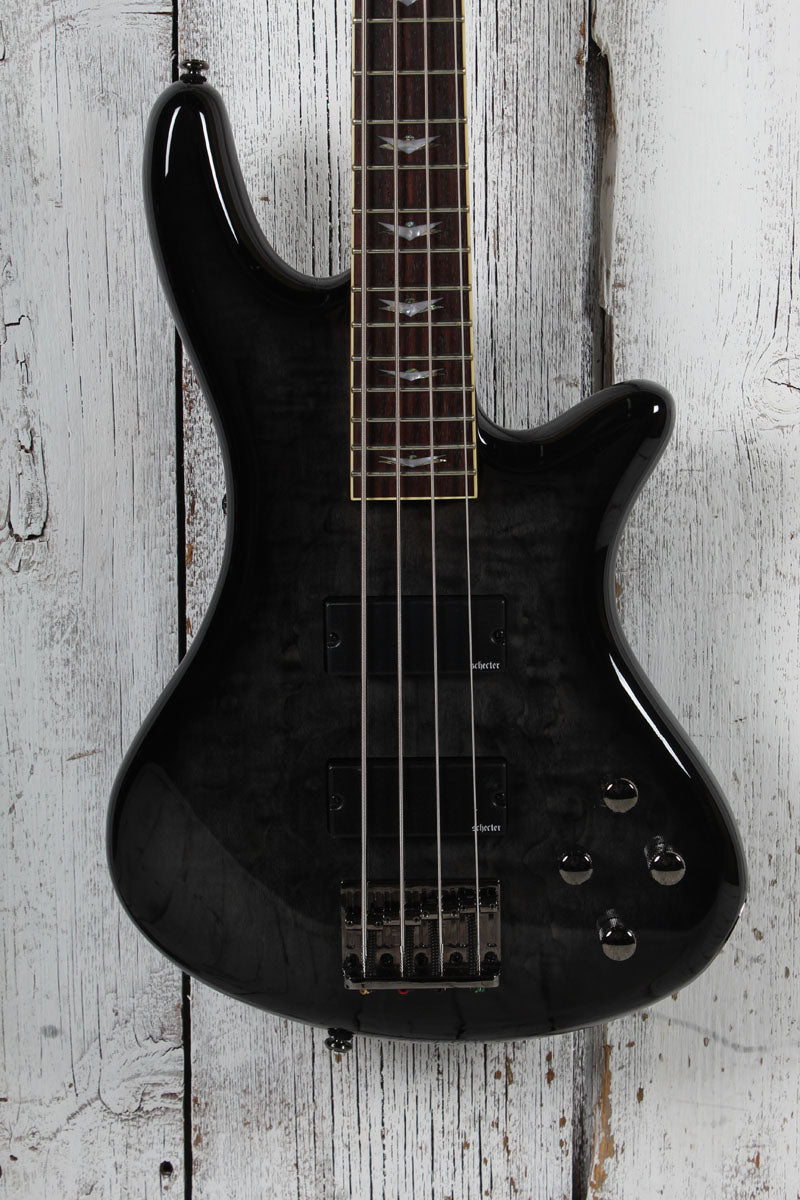 Schecter Stiletto Extreme-4 Electric Bass Guitar See-Thru Black with Gig Bag
