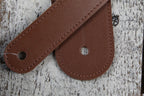 Thalia Brown Leather Guitar Strap with Lucky Dragon Inlay