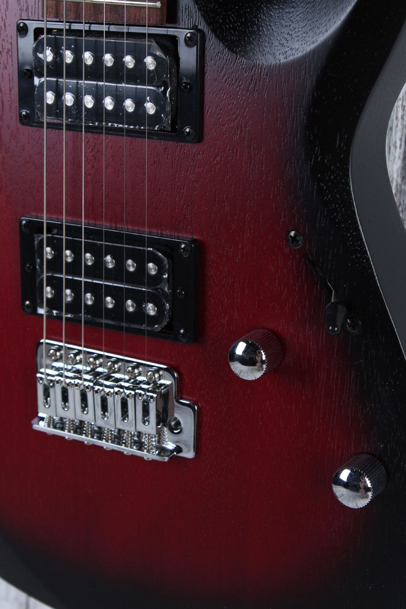 Cort X100 Double Cutaway Electric Guitar Open Pore Black Cherry Burst