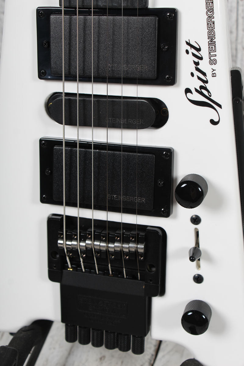 Steinberger Spirit GT-PRO Deluxe Electric Guitar Outfit White Finish with Gig Bag