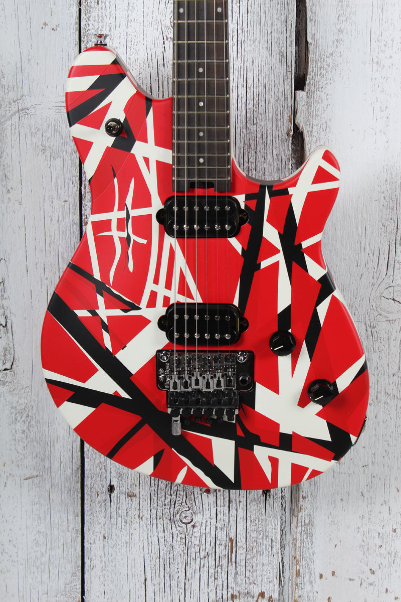EVH Wolfgang Special Striped Electric Guitar Red Black and White with Gig Bag