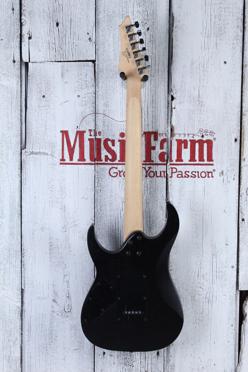 Cort X100 Double Cutaway Electric Guitar Open Pore Black Cherry Burst